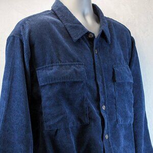Corduroy Button Down Long Sleeve Shirt Men's Size XXL